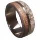 Stainless Steel Ring, Deer Antler Ring, Antler Ring, Mens Steel Wedding Band, Oak Wood And Antler Inlays, Wood Ring