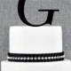 Letter G - Initial Cake Topper, Monogram Wedding Cake Topper, Custom Cake Topper