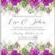 Wedding invitation with floral wreath of poppy and anemone