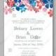 Daisy wedding invitation or card with tropical floral background
