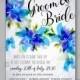 Romantic pink hibiscus peony bouquet bride wedding invitation template design