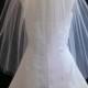 27" long raw cut edge bridal veil 2 tier classic style