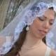 Bridal veil / Wedding Bridal Lace veil Mantilla One-tier Bridal Veil With Lace Edge / First Communion veil Ready to ship