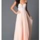 Beaded Corset Strapless Sweetheart Peach Long Prom Dress - Brand Prom Dresses