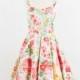 Vintage inspired bridesmaid dress Fields of Flowers Dress- Floral dress with sweetheart neckline.