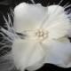 Headpiece orchid fascinator white feathered