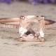 Limited Time Sale: 1.25 Carat Peach Pink Morganite  (cushion cut Morganite) and Diamond Engagement Ring in 10k Rose Gold