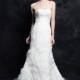 Delicate Floor Length A line Strapless Tulle Bridal Gowns With Pleats - Compelling Wedding Dresses
