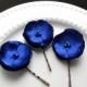 Set of 3 Blue Hair Pins, Small Silk Flower Bobby Pins, Royal Blue Bridesmaid Hair Accessories, Blue Flowers for Hair, Small Floral Hair Pins