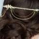 Gold Hair Chain, Crystal Hair Chain, Draped Hair Chain, Crystal Headpiece, Crystal Headband, Bridal Hair Chain, Bohemian Headpiece, GISELLE