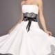 Black & White A-Line Wedding Dress. Short Wedding Dress. Tea Length Beach Wedding Gown. Tightening Corset. Garden Bridal Dress. Prom Dress.