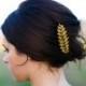Luxe Long Gold Laurel Leaf Hair Pin Bobby Pin Hair Clip Barrette Woodland Fall Wedding
