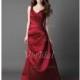 A-Line/Princess V-neck Floor-Length Satin Prom Dress With Ruffle Flower - Beautiful Special Occasion Dress Store