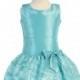 Turquoise Taffeta Drop Waist Dress Style: LM673 - Charming Wedding Party Dresses