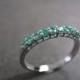 Emerald Wedding Ring in 14 White Gold, Wedding Band, Emerald Ring, Emerald Engagement Ring, Thin Classic Wedding Band, Emerald Jewelry