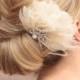 vintage inspired hairpiece, 1920's, wedding hair accessory, feathered hairpiece, deco hairpiece, Deco Divine Betty fan hair clip hp5061F