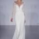Style 8507 by Jim Hjelm - V-neck Lace Long sleeve Sheath Floor length Dress - 2017 Unique Wedding Shop