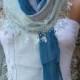 Blue Scarf Shawl, Wedding Scarf, Cowl Scarf Bridesmaid Gift Bridal Accessories Gift Ideas For Her Women Fashion Accessories