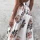 Sleeveless Side Split Back Lace-up Random Floral Print Maxi Dress