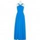 Ocean_blue Azazie Jacey - Floor Length V Neck Chiffon Back Zip Dress - Cheap Gorgeous Bridesmaids Store