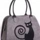 Cat Handbag Felt Cat Purse Cat Bag Felted Bag Felted Purse Grey Handbag Felt Shoulder Purse