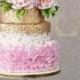 Gold And Pink Wedding Cake