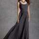 Elegant A-line Bateau Straps Ruching Floor-length Chiffon Bridesmaid Dresses - Dressesular.com