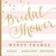 Blush PINK & GOLD BRIDAL Shower Invitation Stripes Printable Invite Pink Gold Glitter Modern Wedding Free Priority Shipping Or DiY- Wendy