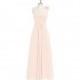 Pearl_pink Azazie Erica - Chiffon One Shoulder Floor Length Strap Detail Dress - Charming Bridesmaids Store