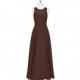 Chocolate Azazie Hayden - Chiffon And Lace Sweetheart Floor Length Illusion - Charming Bridesmaids Store