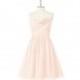 Pearl_pink Azazie Kelsey - Knee Length Chiffon Sweetheart Back Zip Dress - Charming Bridesmaids Store