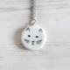 Abstract cat necklace cold porcelain pendant elegant geometric white circle necklaces gold necklace woman long necklaces fashion jewelry