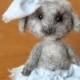 Wool sculptures , little sheep with wool , felting animal. Height 3.15 inches (8 cm) .