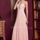 Fabulous Halter Chiffon A line Sleeveless Floor Length Evening Dress With Beading - Compelling Wedding Dresses