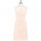 Pearl_pink Azazie Zaria - Illusion Scoop Lace Knee Length Dress - Charming Bridesmaids Store