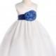 Blossom White Sleeveless Satin Bodice and Tulle Skirt w/ Detachable Sash and Flower Style: BL209 - Charming Wedding Party Dresses