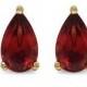 50CT Pear Cut Genuine Garnet Stud Earrings