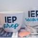 IEP Wine Glass and Coffee Mug Set - IEP Prep and IEP Recovery Set - Special Needs Parents Wine Glass - Special Needs Mom - Special Needs Dad