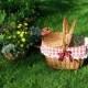 Picnic basket, hand woven basket, romantic basket, woven hamper, wicker picnic basket, romantic decor, hand woven basket, gift for wedding.