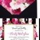 BRUNCH & BUBBLY INVITATION Bridal Shower Invite Black White Striped Gold Glitter Pink Printed Or Printable Bridal Shower Invitation- Christy