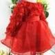 Red Toddler Pageant Dress w/ Long Sleeves, Hot Baby Dress for Christmas, Baby Girl Dress, Birthday Party Dress PD121 - Hand-made Beautiful Dresses