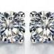 4CT Round Cut Russian Lab Diamond Solitaire Stud Earrings