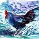 Digital Download, Rooster Art Chicken - Watercolor Painting Art Print - Fall home decor and wall art Tara Tet