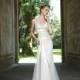 Sheath/ Column Spaghetti Straps Tulle & Lace Floor Length Sweep/ Brush Train Wedding Dress With Flowers - Compelling Wedding Dresses
