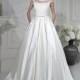 Marvelous Tulle & Satin Bateau Neckline A-line Wedding Dresses with Beaded Lace Appliques - overpinks.com