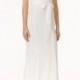 Adrianna Papell Lace V-Neck Sash Gown - White 16