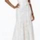Adrianna Papell Lace Strapless Mermaid Gown - White 16