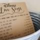 Disney Love Songs Bridal Shower Game . Printable Instant Download . Rustic, Kraft, Funny, Fun, Country Bridal Shower Game