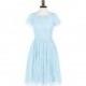 Sky_blue Azazie Phoebe - Scoop Chiffon And Lace Knee Length Back Zip Dress - Charming Bridesmaids Store