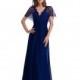Glamorous Chiffon A-line Gown V-neck Floor-Length Mother Dress - overpinks.com